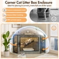 thumbnail image 5 of Aukfa Corner Cat Litter Box Furniture with LED Light, Hidden Cat Litter Box Cabinet with Acrylic Door, Storage & Play Area,Gray, 5 of 8