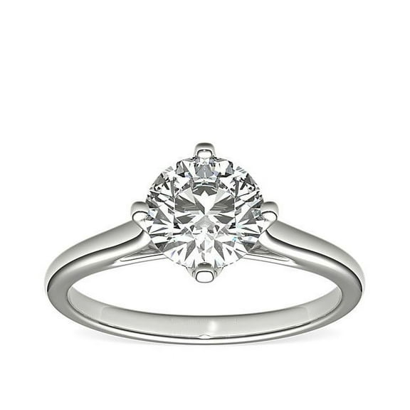 1.00 Ct Clarity VS1 Color F-G Round Natural Diamond Stunning Solitaire Engagement Ring for Womene Solid 14K White Gold Size 7