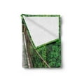 thumbnail image 2 of Wooden Bridge Soft Flannel Fleece Throw Blanket, Exotic Rope Walkway Through Treetops in Rain Forest Adventure Nature Photo, Cozy Plush for Indoor and Outdoor Use, 70" x 90", Multicolor, by Ambesonne, 2 of 5