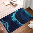 thumbnail image 4 of Rateoe Blue Marble And Gold Pattern Flannel Door Mat Indoor Outdoor Entrance, Waterproof All-Weather Doormat,Fade Resistant, Low Profile Entryway Mat 16x24in, 4 of 7