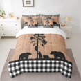 thumbnail image 2 of Feelyou Jungle Bear Twin Bedding Sets 7-Piece for Men, Woodland Wildlife Bedding Comforter Set, Rustic Farmhouse Checkered Sheet Sets, Luxury Bedroom Decor, 2 of 7