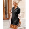 thumbnail image 4 of Ekouaer Satin Nightgowns for Women Button Up Sleep Shirt Winter Ladies Nightshirts Notch Collar Night Shirt, 4 of 6