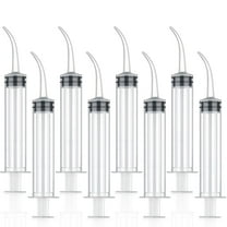 Disposable 12cc Curved 8 Pack Syringe Irrigation Syringe with Curved Tip, Dental Tonsil Stone Squirt Mouthwash Cleaner For Craft work For Feeding Pets