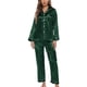 thumbnail image 1 of Conjunto De Pijama Para Mujer, Ropa De Descanso Para Mujer, Poliéster De Mangas Largas De Ajuste Suave Para El Hogar ANGGREK Verde M, 1 of 5