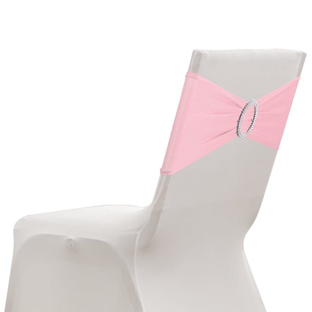 Uxcell 10 Paquete Fundas para Sillas, Banda de Cubierta de Silla Elástica con Hebilla Deslizante, Rosa Claro