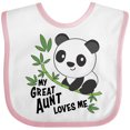 thumbnail image 3 of Inktastic My Great Aunt Loves Me Cute Panda Boys or Girls Baby Bib, 3 of 4