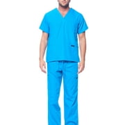 Dagacci Medical Uniform Unisex Scrubs Set Scrub Top and Pants