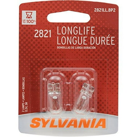 SYLVANIA 2821 Long Life Miniature Bulb, (Pack of 2)