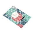 thumbnail image 3 of MKHERT Dahlia Pinnata Flower Teal Coral Gray Placemats Table Mats for Dining Room Kitchen Table Decoration 12x18 inch,Set of 6, 3 of 4