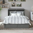 thumbnail image 5 of AFI Hamilton Full Solid Wood Murphy Bed Chest with 6" Mattress, Drawer & Charger, Grey, 5 of 22
