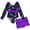 Purple, variant on DPOIS 2pcs Kids Girls Dance Outfit Long Sleeve Leotard with Shorts