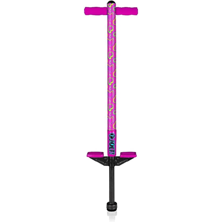 Flybar Jolt Pogo Stick for Kids, Pink Hearts, Ages 6+ photo 1