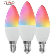 3 PCS Light Bulb Work w/Google Siri Alexa Light Bulb 5W Type B Smart Bulb RGBCW 16 Million Color Changing Light Bulb