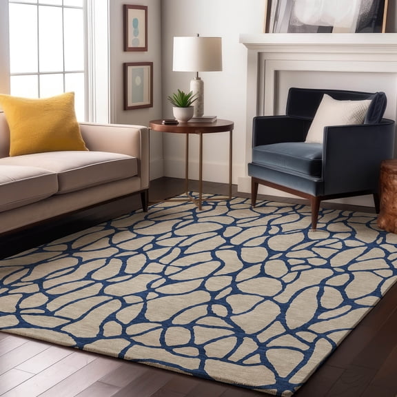 Addison Rugs Mayfield Premium Machine Washable Transitional Geometric Beige Rectangle Rug, 5' x 7'6"