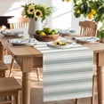 thumbnail image 3 of Vintage Striped Table Runner, Green Line Texture Stripes Simple Kitchen Table Runners Dress Scarves for Table Decorations Party/Restaurant/Indoor Outdoor Use, 13x108in, 3 of 9