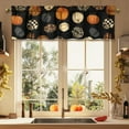 thumbnail image 2 of Halloween Kitchen Curtains Valances and Tiers 3 Piece Set,Gothic Cute Pumpkin Rod Pocket Short Kitchen Tier Cafe Curtain Over Sink Window for Fall Thanksgiving Decor 36 Inch, 2 of 6