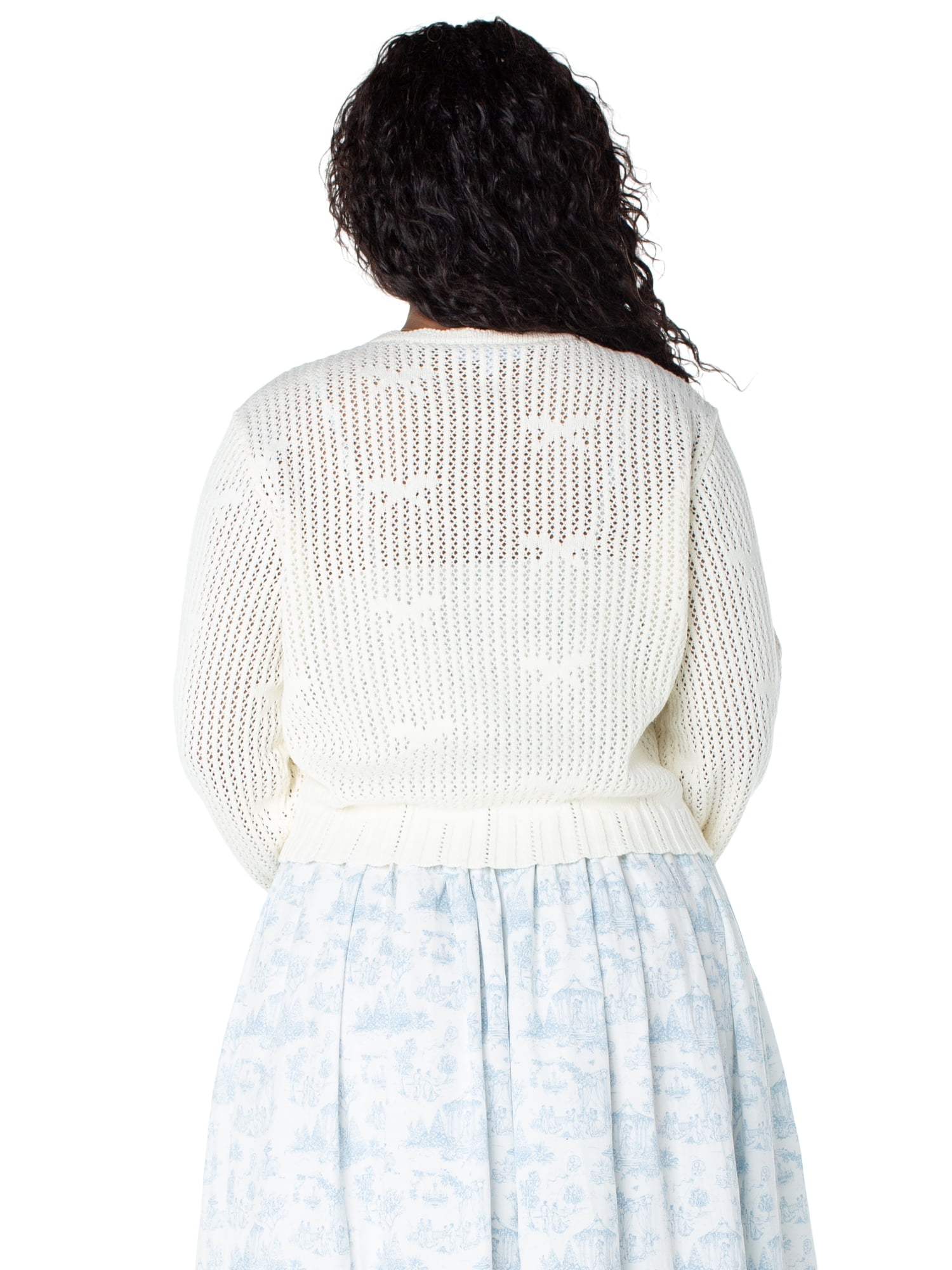 Bridgerton Celebrity Pink Women's and Women's Plus Square Neck Cardigan, Sizes XS-4X
