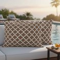 thumbnail image 4 of Brown Moroccon Outdoor Waterproof Pillow Covers, Retro Country Minimalist Abstract Motifs Decorative Rectangle Throw Pillowcase Sofa Cushion Sham for Patio/Couch/Chair, 20"x12" 2 Pack, 4 of 8