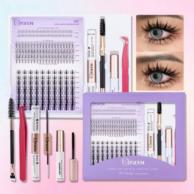 Pro DIY Lash Extension Kit: Assorted Lash Clusters with Bond & Seal...