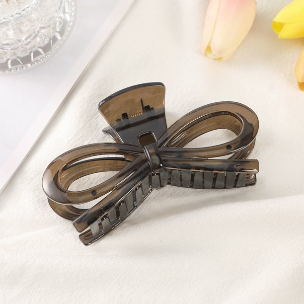 Pinza de pelo grande de 13cm para pinzas gruesas para el pelo, pinzas de horquilla de café transparentes y rizadas para niñas, accesorios coreanos para cola de caballo para mujeres