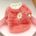 thumbnail image 2 of EIMELI Dog Sweaters for Small Dogs Girl Daisy Style Plush Round Neck Flowers Sweater Green M, 2 of 7