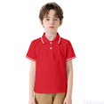 thumbnail image 2 of Fozruso Boys and Girls Short Sleeve School Uniform Shirt Casual Loose Fit Button Closure Collared Shirt for Toddler and Kids, 2 of 7