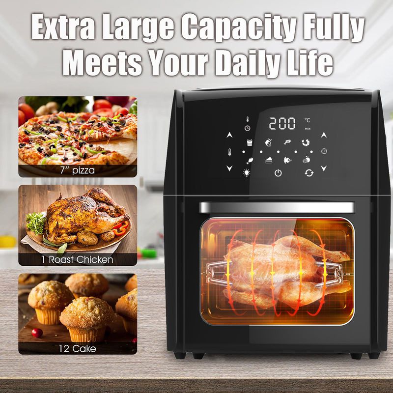 SOSPIRO 16.9qt Air Fryer Oven,1800W 8-in-1 Digital Large Air Fryer Countertop Oven, Rotisserie, Dehydrator and Baking Combo Oven - image 2 of 10