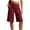 Wine, variant on AHTJRT Tie Side Capri Pants for Women High Waist Knee Length Stretchy Breathable Summer Wide Leg Cotton Linen Capris with Pockets Black XL