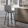 thumbnail image 2 of Hawthorne Collections 26" Modern Faux Leather Swivel Counter Stool in Gray, 2 of 6