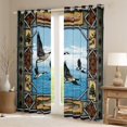 thumbnail image 2 of jejeloiu Wild Mallard Duck Black Out Curtains,Retro Aztec Geometric Curtains Pack of 2 (42x63 Each),Rustic Pine Tree Bedroom Curtains For Men Women,Ultra Soft Home Decor, 2 of 6