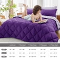 thumbnail image 5 of Sasttie 7 Pieces Full Comforter Set, Reversible Bed in a Bag, All Season Bedding Set with Comforter, Flat Sheet, Fitted Sheet, Pillowcases & Shams, Purple & Lavender, 5 of 10