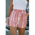 thumbnail image 3 of ABPHQTO Shorts casuales con cordón y teñido anudado rosa para mujer, 3 of 5