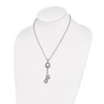 thumbnail image 4 of Auriga 925 Sterling Silver Polished Diamond-cut Circle Dangle Necklace for Women 18", 4 of 6