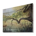 thumbnail image 2 of Designart 'The Lake of Silence From The Tree' Lake House Print on Natural Pine Wood, 2 of 5