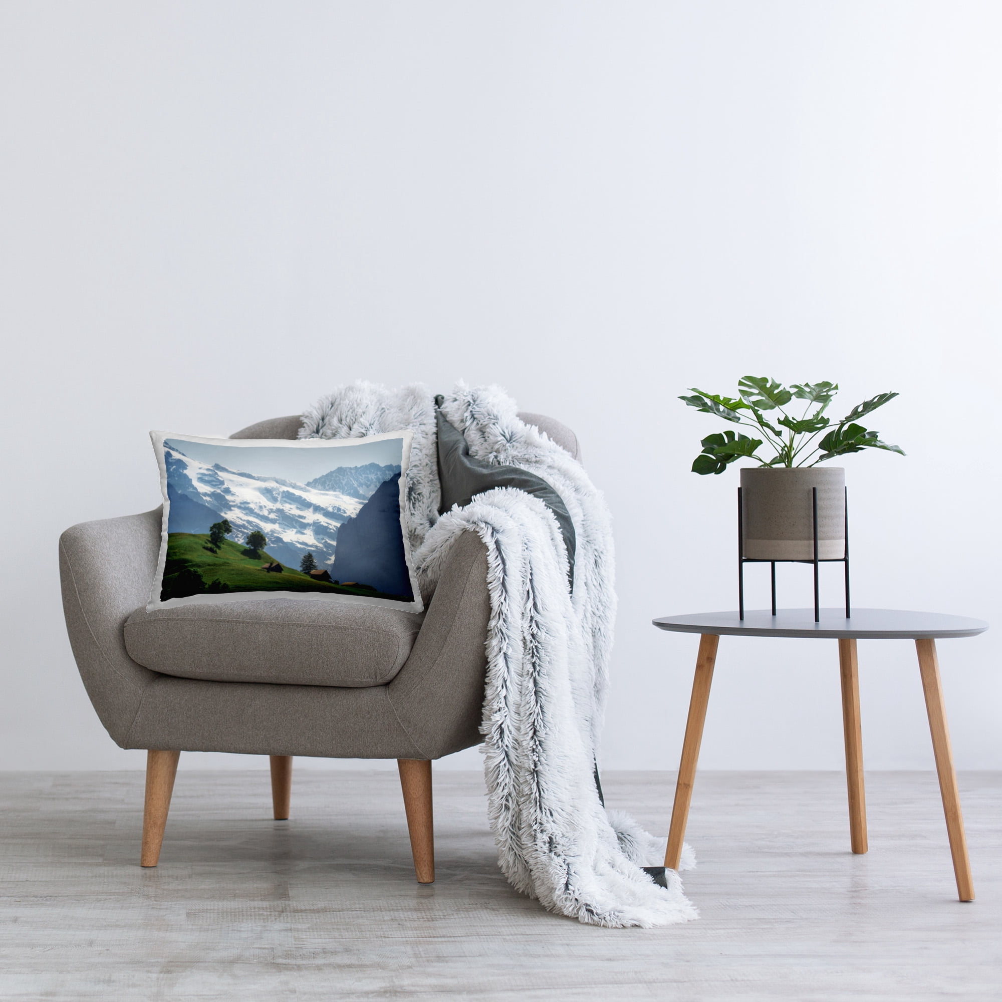 Stupell Industries Mountain Slope Cabins Decorative Printed Throw Pillow Design by Martin Podt