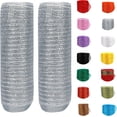 thumbnail image 1 of 2 Rolls Red Mesh Ribbon, Christmas Deco Mesh 10 Inch x 30 Feet Each Roll, Metallic Red with Foil Ribbon for Christmas Tree Decorations Halloween Party Decor Crafts Wreaths,Plateado, 1 of 7