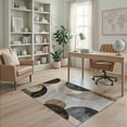 thumbnail image 2 of ODIKA Round Dining Abstract Circle Swirl Concentric Ring Table Fall Stain Resistant Low Profile for Dorm Room, Small Living Apartment, 2 of 7