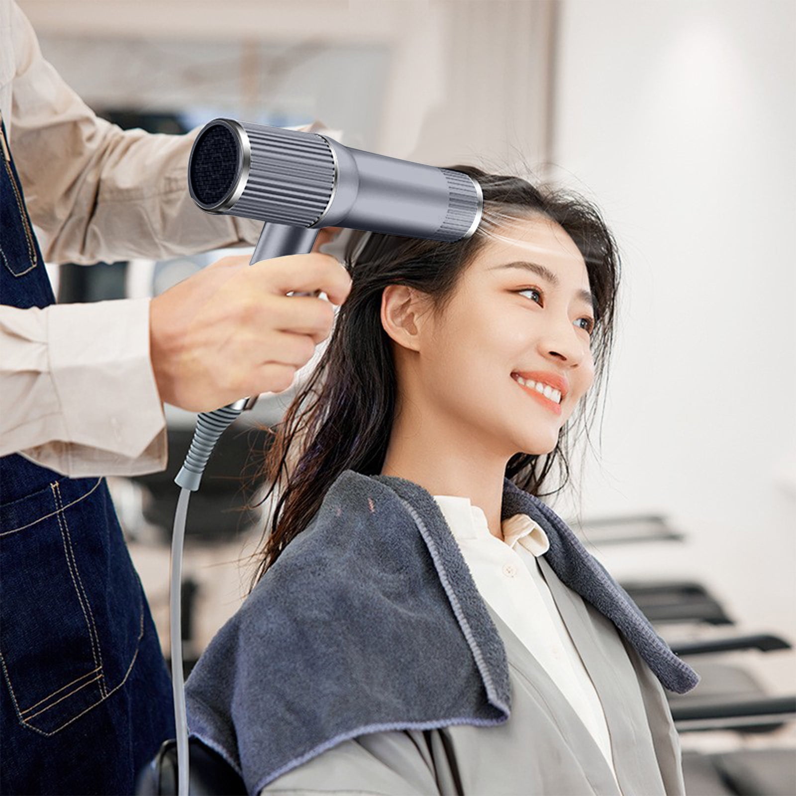 Straightening Irons Hair Dryer, For Normal And Curly Hair,Including Curly Hair Styling Nozzle