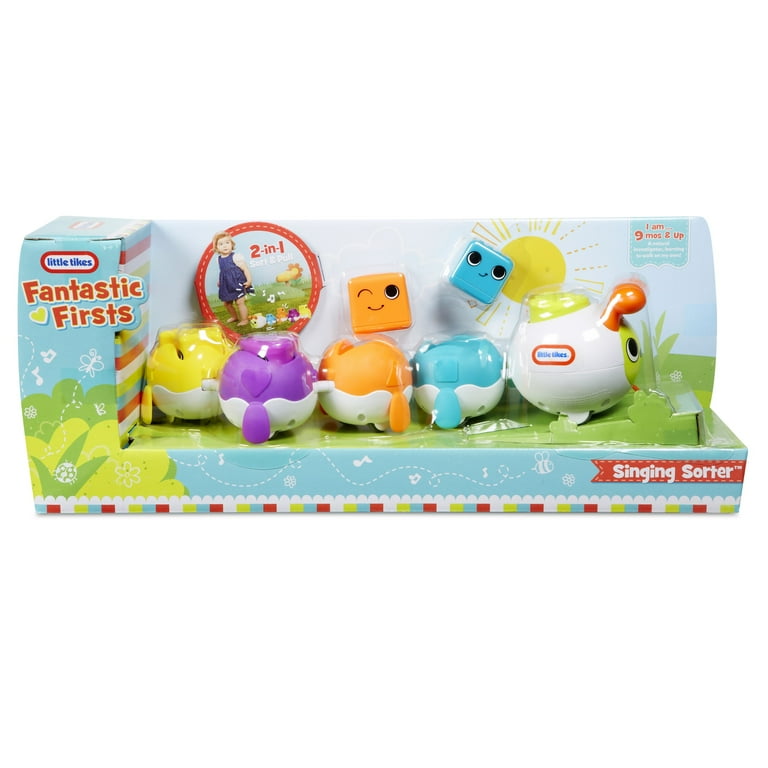 Little Tikes Singing Sorter Caterpillar Pull Toy with Shape Sorter 6 Pieces Developmental Learning Toy for Toddlers Boys Girls Ages 9 Months and Up