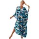 thumbnail image 1 of RanRui Vestidos Kaftan con estampado geométrico para mujer Caftanes Loungewear con cordón en la cintura, 1 of 4