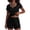 #01Black, variant on 2 Piece Outfits for Women Solid Color U Neck Short Sleeve T-Shirt and Drawstring Shorts Casual Loungewear Sets Blue 2XL