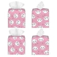 thumbnail image 2 of Uemuo Cute Pink Cat Tissue Box Cover Holder, Square with Bottom Belt - PVC Leather Decorative Organizer for Tabletop, Bathroom, Car, Office, 2 of 8