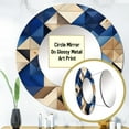 thumbnail image 3 of Designart "Tiled Symmetry In Beige And Blue" Geometric Rund Mirror For Wall Decor - Large Blue Round Printed Mirror -Modern Round Living Room Mirror - 29" x 29", 3 of 6