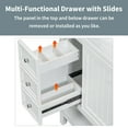 thumbnail image 3 of EUROCO 36" Bathroom Vanity without Sink, Bathroom Vanity Cabinet with Door, 3 Drawers and Shelf,Solid Wood Frame, White, 3 of 9