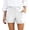 291White1301, variant on CAIVO Women Casual Loose Fit Wide Leg Cropped Summer Breathable Blend Elastic Waist Comfortable Shorts For Ladies Versatile Outdoor Work Solid Color Bottoms