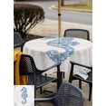 thumbnail image 5 of Outdoor Tablecloth with Umbrella Hole for Patio/Picnic/Party/Camping, Blue Seahorse Waterproof Table Cloth Square Cover Washable, Ocean Coastal Farmhouse Wooden Grain (54"x 54"), 5 of 9