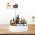 thumbnail image 1 of kurtrusly Christmas Village Scene Musical LED Light Rotating Ornament Santa and Deer, 1 of 8