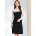 thumbnail image 3 of INSPIRE CHIC Vestido Evasé Elegante De Fiesta Con Panel De Chifón De Malla Para Mujer Negro M, 3 of 6