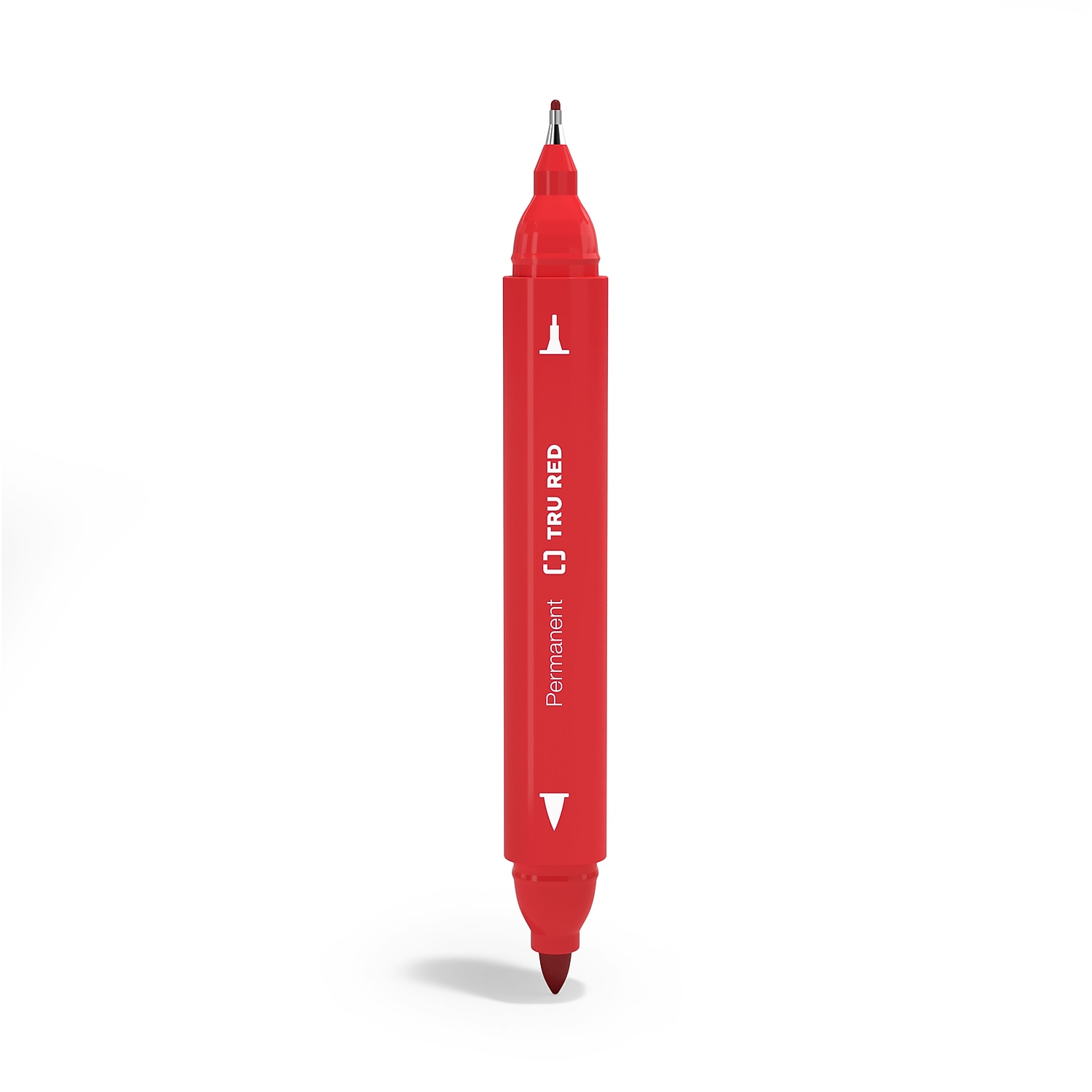 Staples TRU RED Pen Permanent Marker Twin Tip Red Dozen TR57832