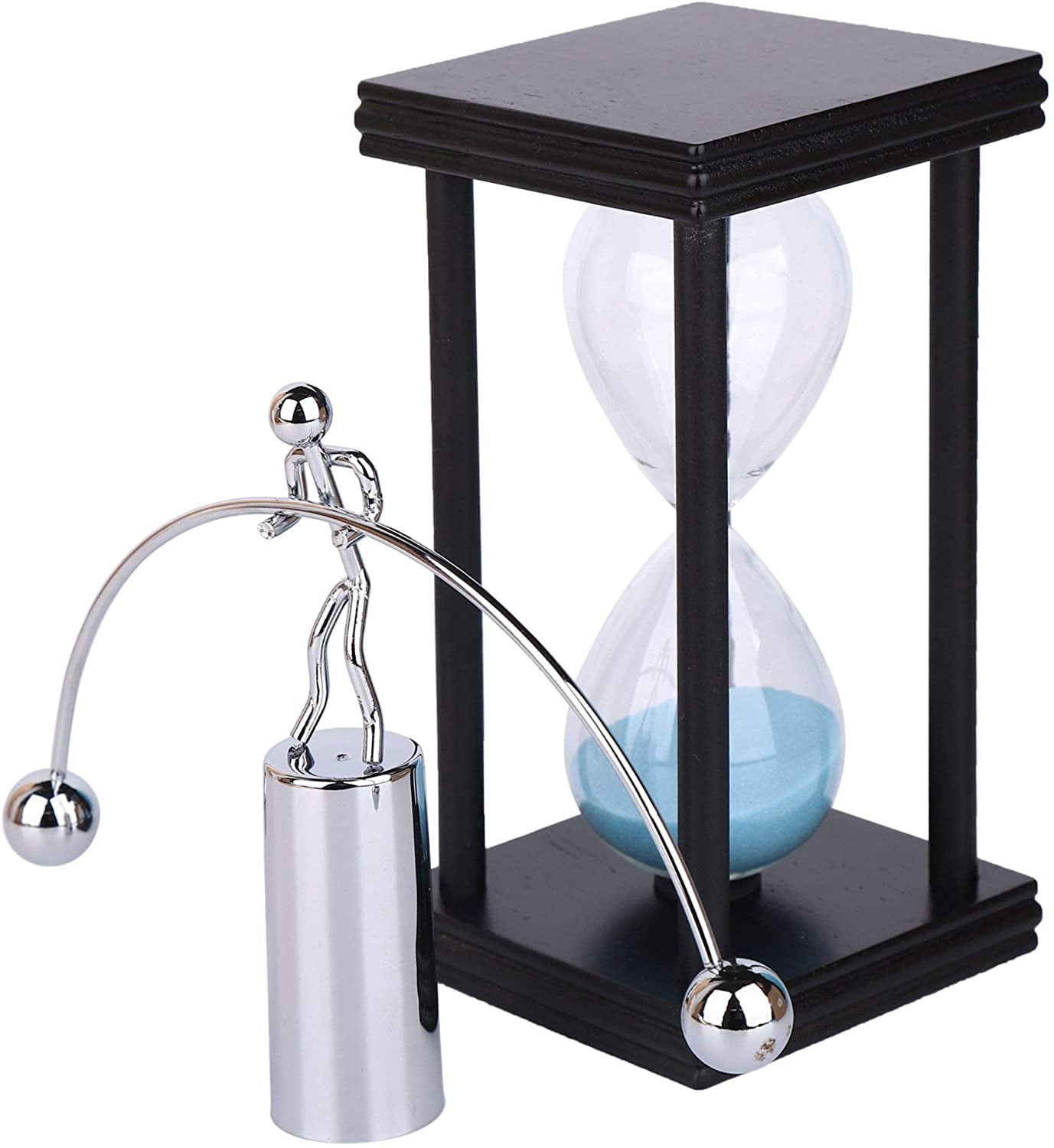 Floating Hourglass Clear Glass Blue Water Sand Timer Desk Kitchen Gift Lot of 3 